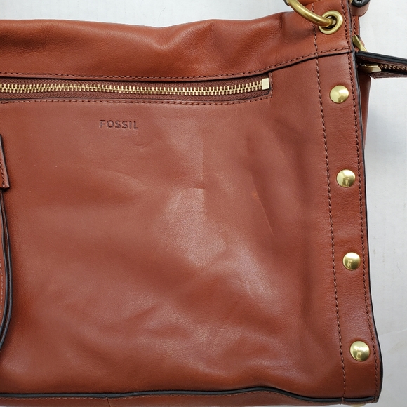 Fossil Allie Brown Leather Satchel Shoulder Bag Handbag ZB7896213 $198 - Picture 4 of 16